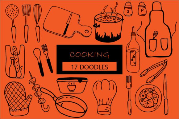 17 Cooking Illustrations: A Versatile Graphics Set for Branding