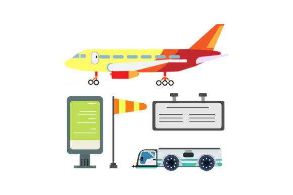 Airplane Illustrations Vectors Set: Graphics Review