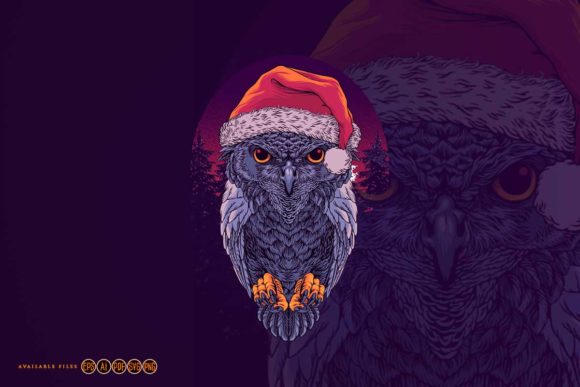 Christmas Owl Bird Illustrations: Graphics Review