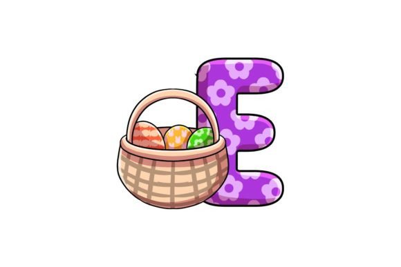Easter Egg Alphabet E: A Charming Graphics and Illustrations Asset
