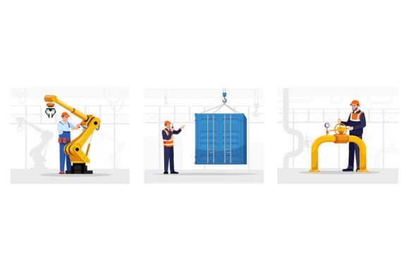 Engineer Svg Flat Vector Illustrations for Creative Graphics
