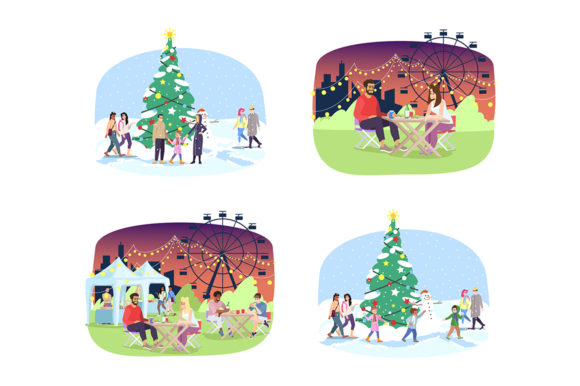 Fair Market Flat Vector Graphics and Illustrations