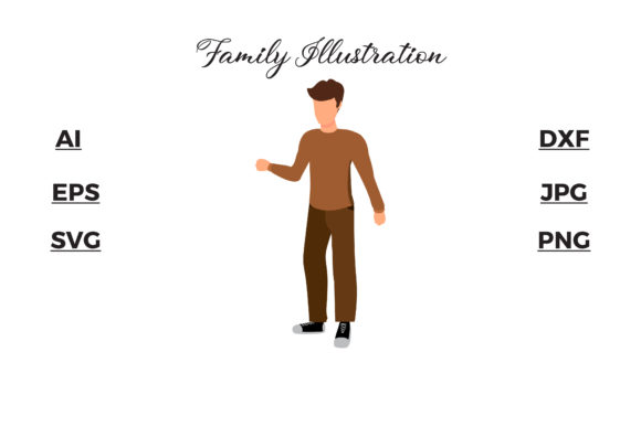 Family - Single Man Vector Graphics for Handmade Creations