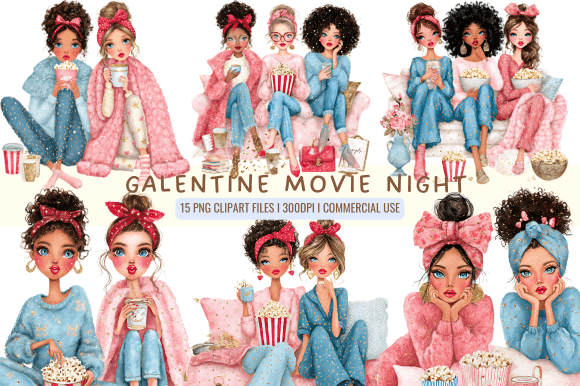Galentine Movie Night Clipart: An Embroidery Review