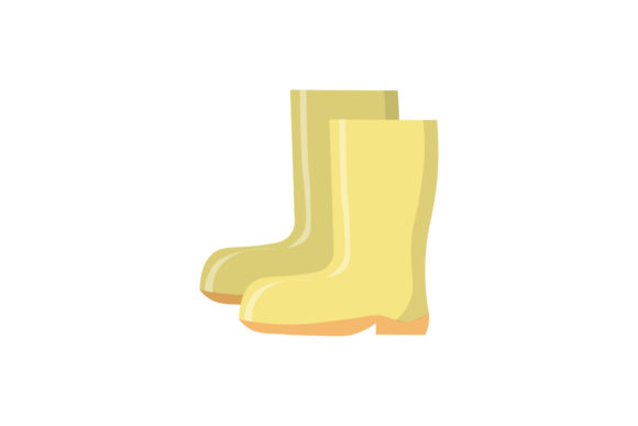 Gardening Boots Yellow Illustrations: Graphics Review