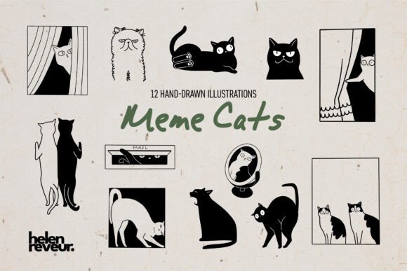 Review: Funny Meme Cat Illustrations for Embroidery