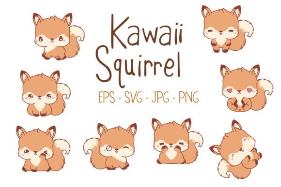Review: Kawaii Squirrel Set for Graphics and Illustrations
