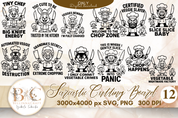 Sarcastic Cutting Board SVG Bundle: Graphics & Illustrations