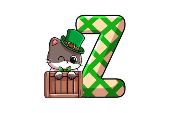 St Patrick Cat Alphabet Z: A Charming Illustration for Creative Projects