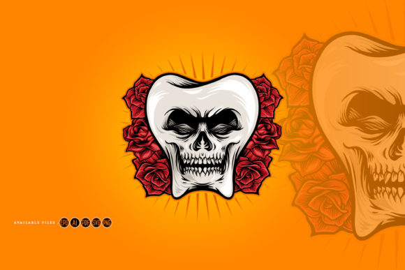 Tooth Skull with Rose Illustrations: An Embroidery Review