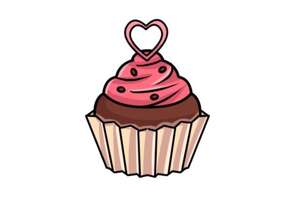 Valentine Heart Cupcake Graphics & Illustrations Review