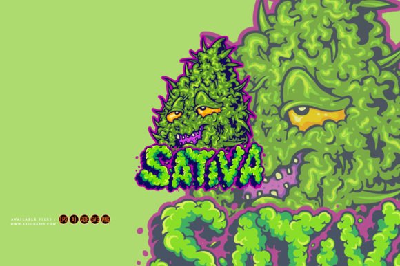 Weed Leaf Sativa Text Illustrations Review